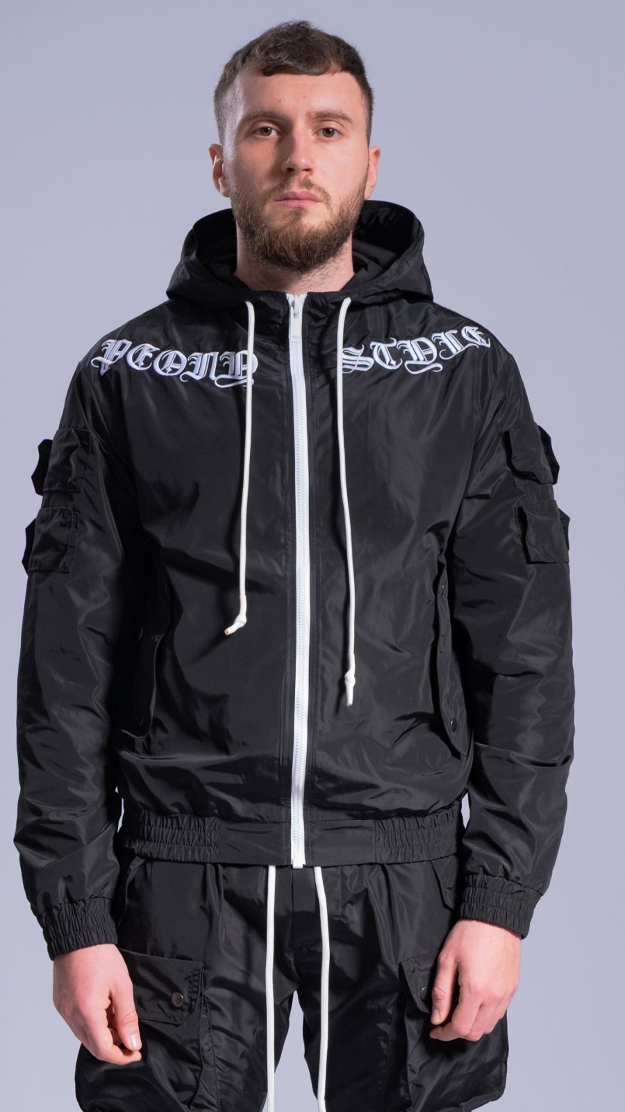 Multi Pocket Black WindBreaker